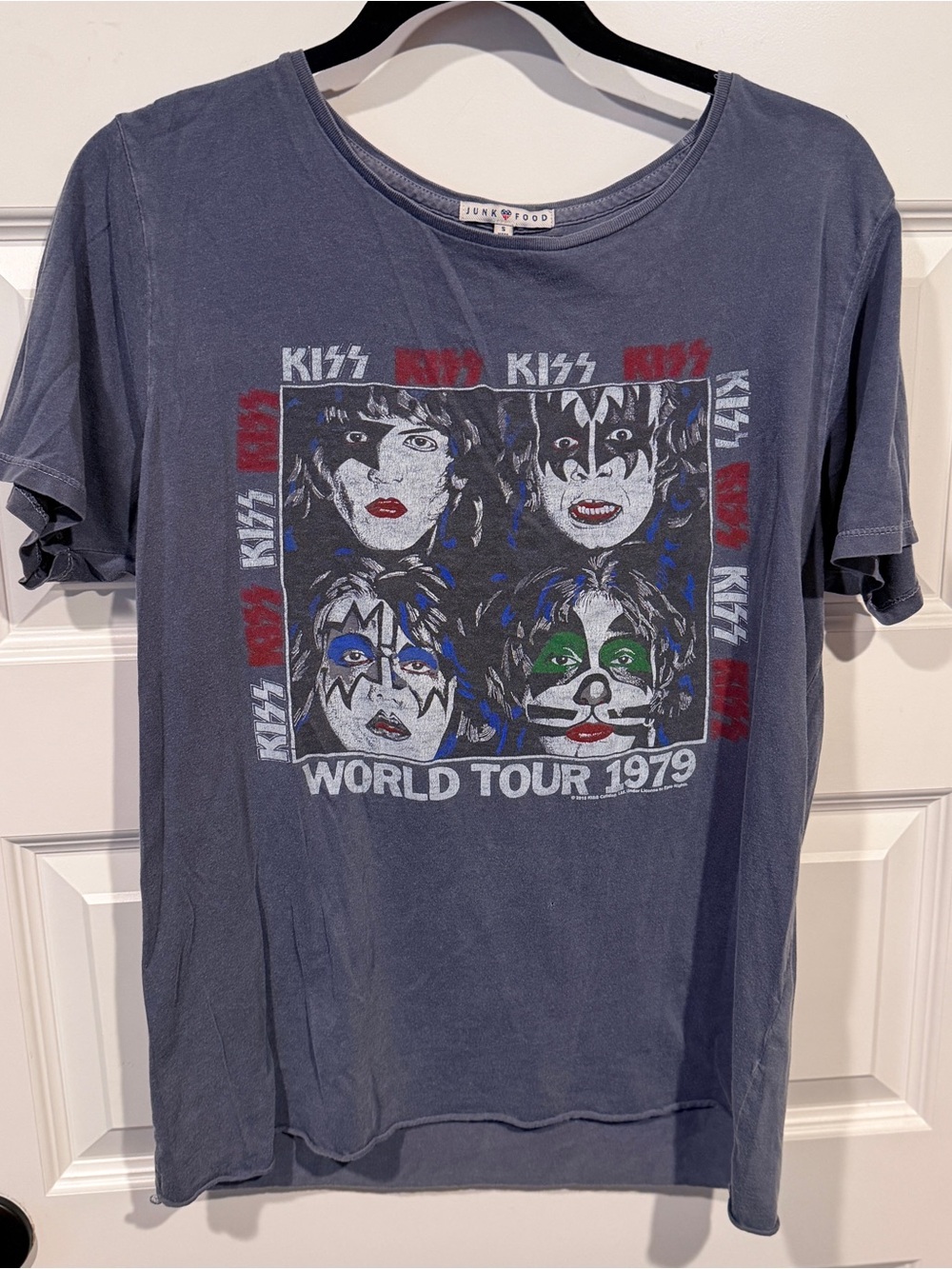 Junk Food Clothing KISS World Tour 1979 Graphic Tee - Blue Gray size S